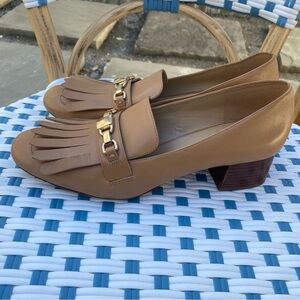 Michael Kors Charlton Mid Block Heel Tan/ Brown Leather Women’s Size 11